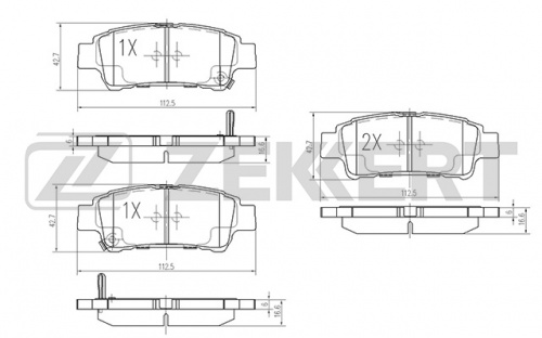 Колодки торм TOYOTA AVENSIS VERSO 02- зад ZEKKERT GDB3249