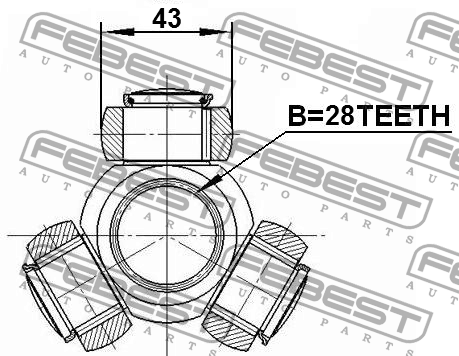 ШРУС FORD MONDEO IV внутр FEBEST (ТРИПОИД ОТДЕЛЬНО)