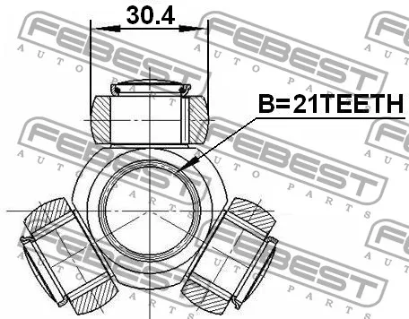 ШРУС FORD FOCUS II внутр FEBEST (21z/ТРИПОИД ОТДЕЛЬНО)