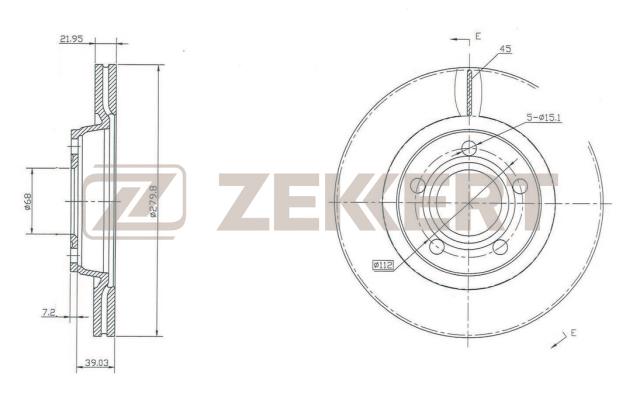 Диск торм VAG A4/A6/PASSAT B5 -99 пер ZEKKERT DF2806=654810