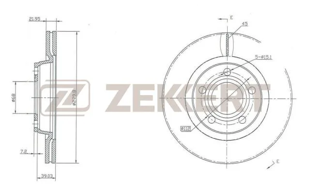 Диск торм VAG A4/A6/PASSAT B5 -99 пер ZEKKERT DF2806=654810