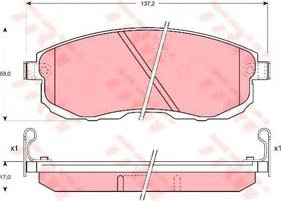 Колодки торм NISSAN TIIDA C11/JUKE F15/SENTRA B17/SUZUKI SX4 пер TRW GDB1003=229311