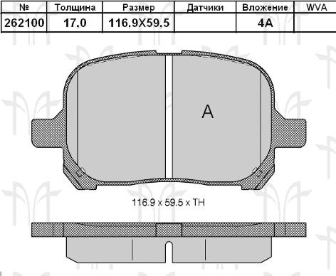 Колодки торм TOYOTA CAMRY V20/RX300 пер RH GDB3152