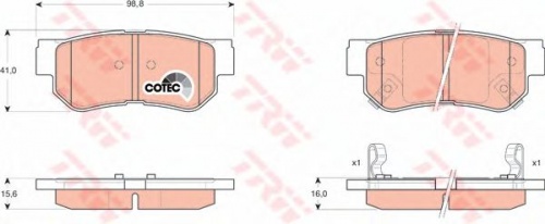 Колодки торм HYUNDAI GETZ зад JP GDB3284=GDB3432=274612=SP1117