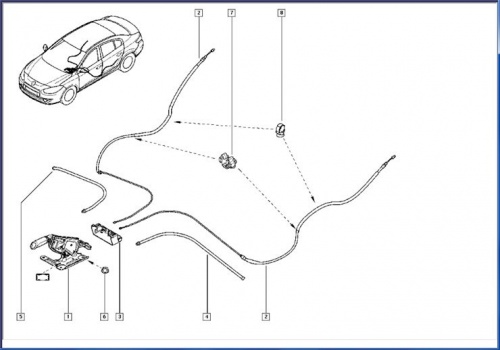 Трос ручника RENAULT FLUENCE OE