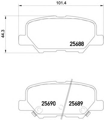 Колодки торм MITSUBISHI OUTLANDER III 12-/MAZDA 6 12- задн RH GDB3583