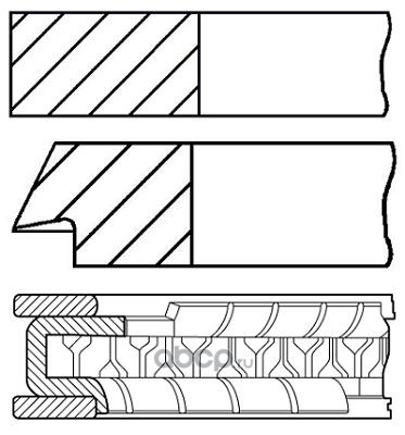 Кольца поршневые FORD 1.4 MAHLE STD (1.2x1.5x2.5/76mm)