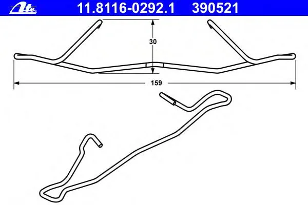 Р/к колодок OPEL ASTRA G/H/VECTRA B пер ATE (1ШТ)