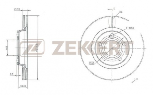 Диск торм VAG A4/A6/PASSAT B5 -99 пер ZEKKERT DF2806=654810