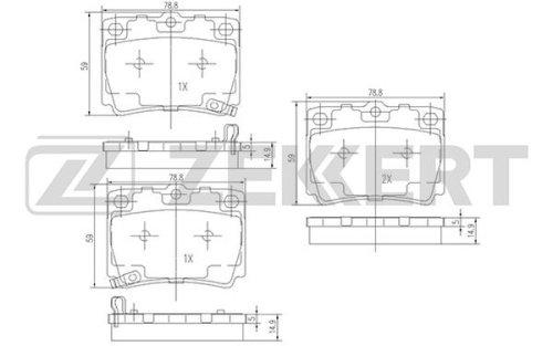 Колодки торм MITSUBISHI PAJERO зад ZEKKERT GDB3239