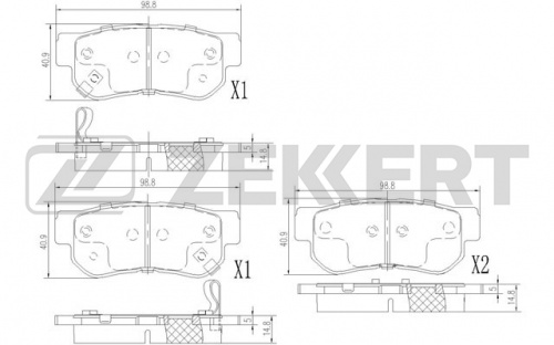 Колодки торм HYUNDAI GETZ зад ZEKKERT GDB3284