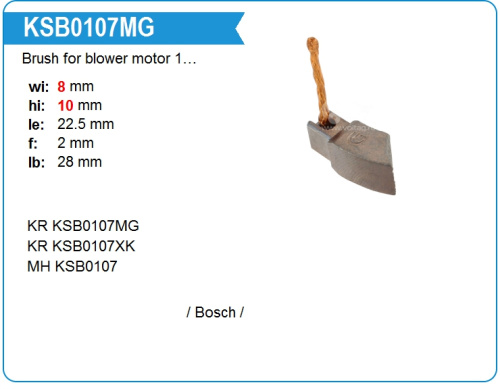 Щетка мотора отопителя KRAUF (8x10x22.5x2x28mm/1ШТ)