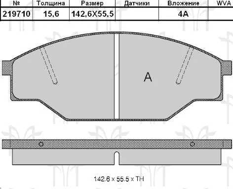 Колодки торм TOYOTA AVENSIS 97-03 пер RH GDB1181S