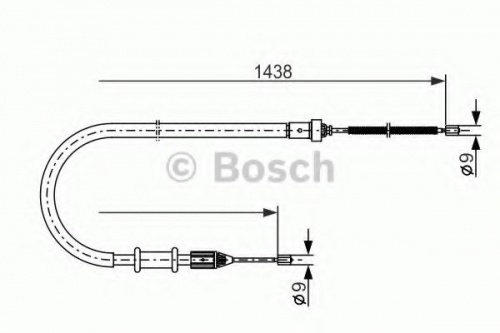 Трос ручника RENAULT KANGOO 97-06 лев повыш нагрузка BOSCH