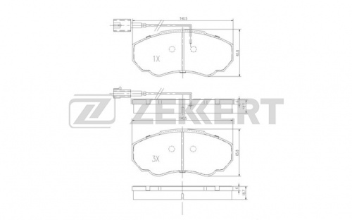 Колодки торм FIAT DUCATO 02- пер 15" ZEKKERT GDB1517=296001 (+PFK502)