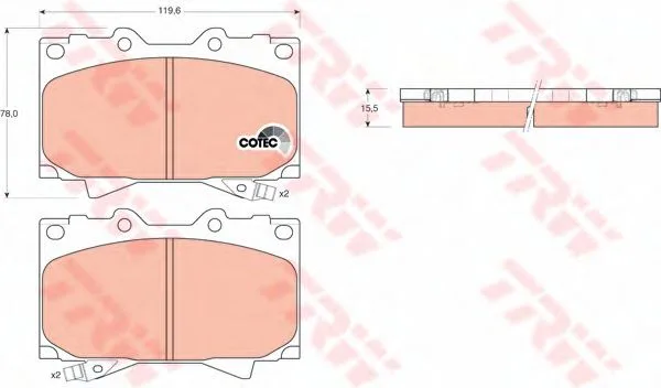 Колодки торм TOYOTA LC100 пер TRW GDB3197