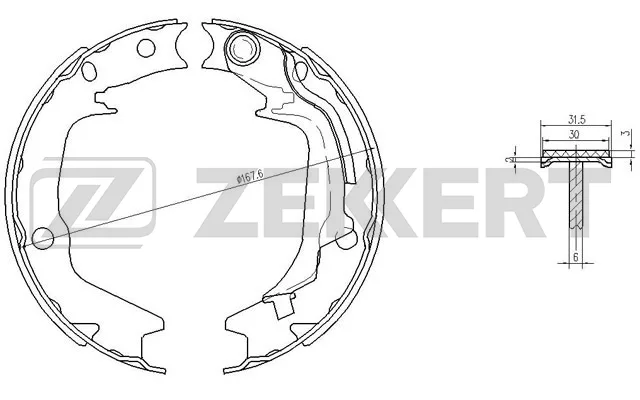Колодки ручника HYUNDAI GETZ ZEKKERT GS8782=424400