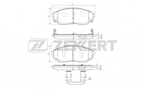 Колодки торм KIA SORENTO 02- пер ZEKKERT GDB3343=SP1153