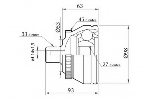 ШРУС AUDI A4 наружн GSP 303409=15-1381