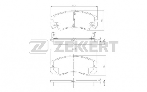 Колодки торм OPEL FRONTERA A пер ZEKKERT GDB3162=GDB1186=242522