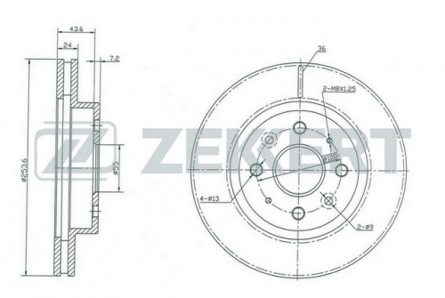 Диск торм KIA RIO I 00-05 пер ZEKKERT DF4410
