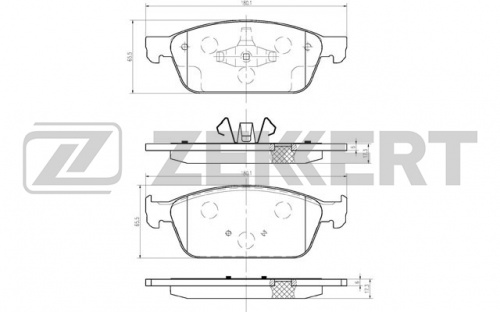 Колодки торм FORD KUGA II/FOCUS III ST пер ZEKKERT GDB2009