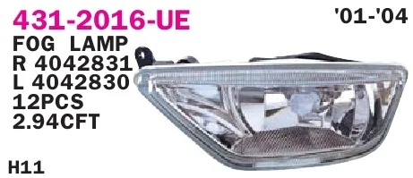 Фара п/т FORD FOCUS I 02-05 +RUS лев (H11)