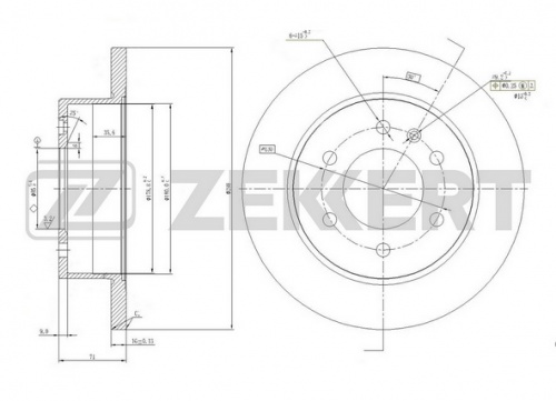 Диск торм MB SPRINTER/VW CRAFTER задн ZEKKERT DF4823S