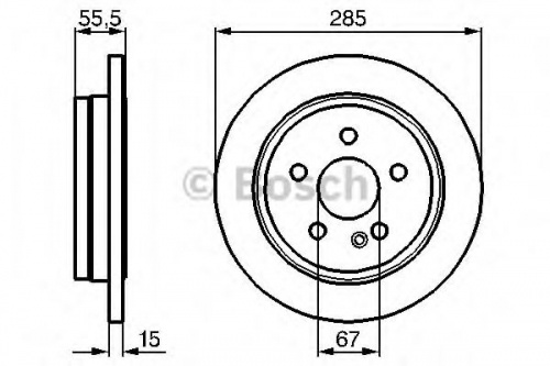 Диск торм MB W163 зад BOSCH (285x15) DF4195