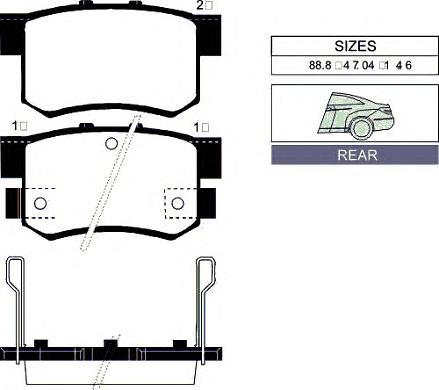 Колодки торм HONDA CIVIC 06- зад HSB GDB3175