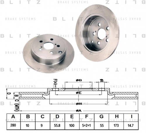 Диск торм TOYOTA AVENISIS T250 зад PATRON DF4417