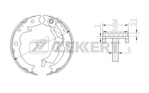 Колодки ручника CHEVROLET LACETTI ZEKKERT