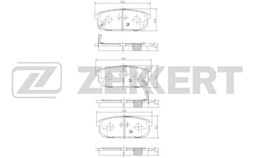 Колодки торм KIA SORENTO 02- зад ZEKKERT GDB3344=SP1154