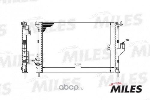 Радиатор ОЖ RENAULT LOGAN 08.09- +AC MILES (LARGUS 16v/СМОТРЕТЬ ВЕРХ КРОНШТЕЙН!!!!!)