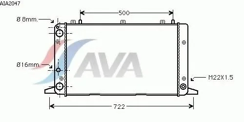 Радиатор ОЖ AUDI 80 1.6-2.0 SF,PM,NE,RU,3A,ABT,ABD (M -A/C) 86-96 AVA