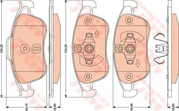 Колодки торм RENAULT DUSTER 2.0+1.5D/MEGANE III/FLUENCE/SCENIC III/LAGUNA III/KAPTUR 2.0 пер TRW GDB1789