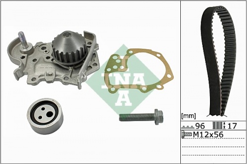 Р/к ГРМ RENAULT LOGAN 1.4/1.6 -09.09 INA (+помпа)