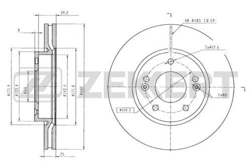 Диск торм KIA CERATO/SPORTAGE/TUCSON пер ZEKKERT DF4283