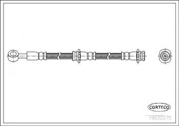 Шланг торм NISSAN PRIMERA P11 зад прав CORTECO 852254=PHD322=6T47929