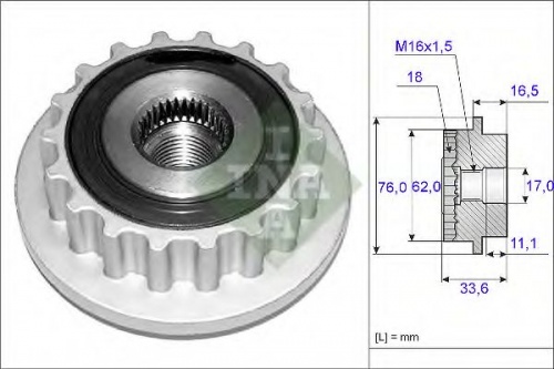 Шкив генератора VAG 2.5TDi LUK