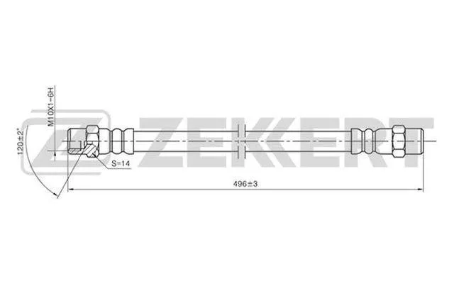 Шланг торм MB W601/602 пер ZEKKERT 09486