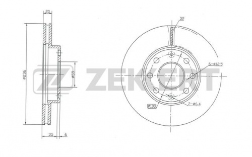 Диск торм CHEVROLET AVEO T200/T250/T255/COBALT пер ZEKKERT DF4439