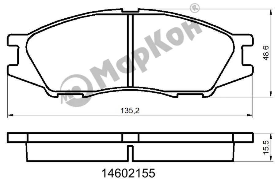 Колодки торм NISSAN ALMERA CLASSIC пер МАРКОН GDB7043=D1233M=2112302=SP1156 (+41080-95F0A)