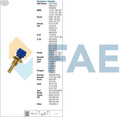 Датчик темп. ОЖ OPEL BOSCH 33010