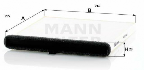 Фильтр салона MAZDA CX-5 MANN CU24009=CUK24009 (бум)
