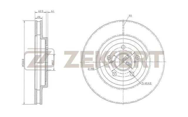 Диск торм LEXUS RX300 03- пер ZEKKERT DF4493=DI225