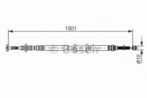 Трос ручника FIAT ALBEA/PALIO лев BOSCH (1501mm)