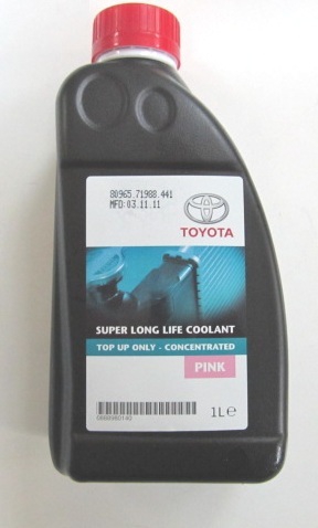 Антифриз TOYOTA OE 1L (розовый/конц) НЕ СМЕШИВАТЬ С КРАСНЫМ! (+4014835300453)