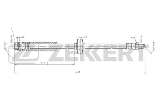 Шланг торм MAZDA 3 BK/BL/VOLVO S40 04- задн ZEKKERT