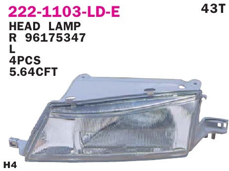 Фара DAEWOO NEXIA N100 пер прав TYC